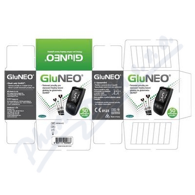 Gluneo Testovací proužky pro glukometr Gluneo—2x25 ks, kód ZP 0169404