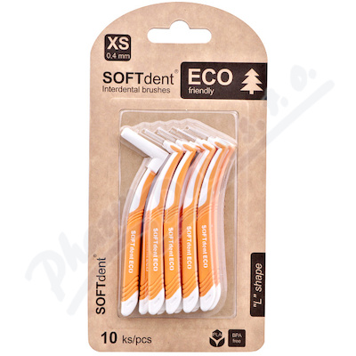 Mezizubní kartáček Softdent Eco zahnutý 0.4 mm —10 ks