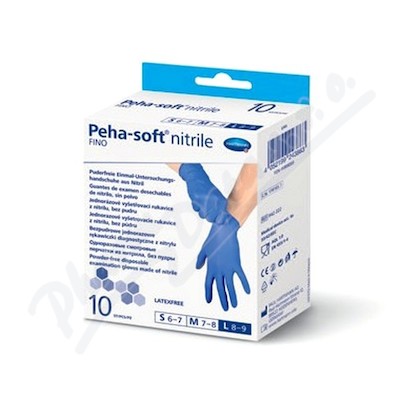 Rukavice vyšetřovací Peha-soft Nitrile Fino L —10 ks