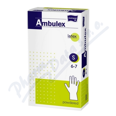 Ambulex rukavice latexové jemně pudrované S—100 ks