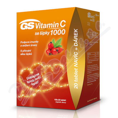 GS Vitamin C1000+šípky dárek 2020—100+20 tablet