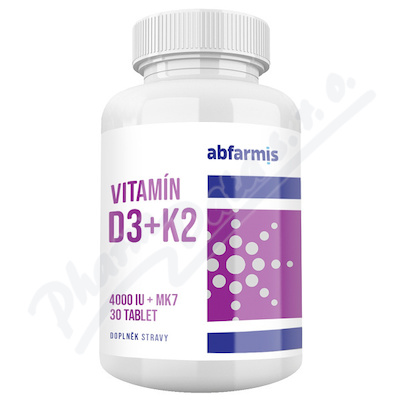 Abfarmis Vitamín D3+K2 4000IU+MK—30 tablet