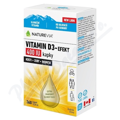Swiss NatureVia Vitamin D3 - Efekt 400 IU kapky 10,8 ml