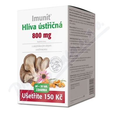 Hlíva ústřičná 800 mg —S rakytníkovým olejem a echinaceou, 40 + 20 tobolek zdarma