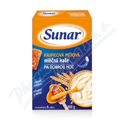 Sunar Krupicová mléčná kaše Na dobrou noc—medová, 225g 