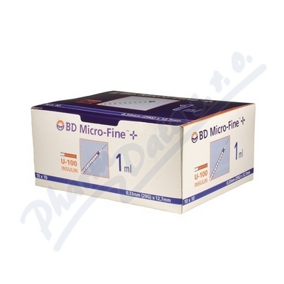 BD Micro-Fine Plus sterilní inzulínové stříkačky—29 g x 12,7 mm / 100 ks