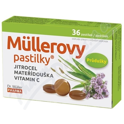 Müllerovy pastilky s jitrocelem a mateřídouškou—36 pastilek