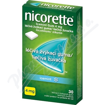 Nicorette IceMint Gum 4 mg Léčivá žvýkací guma—30 žvýkaček