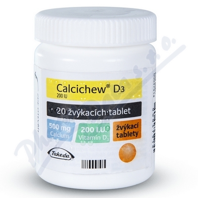 Calcichew D3 200 IU—20 žvýkacích tablet