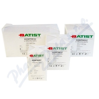 Kompresy nesterilní—5x5cm, 4 vrstvý, 100 ks, netkaný textil