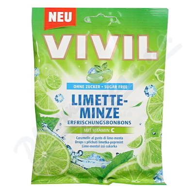 Vivil Limetka - mentol + vitamín C bez cukru—bonbony 80 g