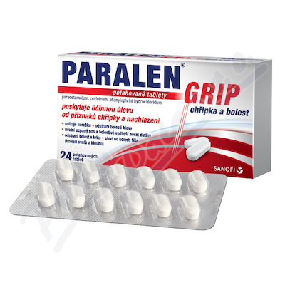 Paralen Grip Chřipka a bolest 500mg/25mg/5mg 24 tablet