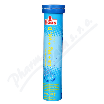 HAAS Ca+Mg+D3—20 šumivých tablet
