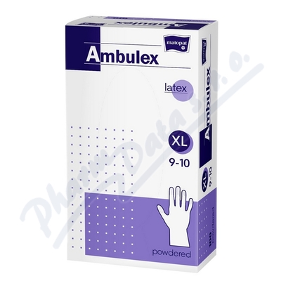 Ambulex rukavice latexové jemně pudrované—velikost XL, 100 ks