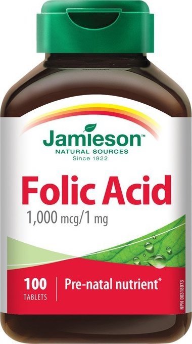 Jamieson Kyselina listová 1000 mcg—100 tablet