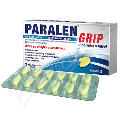 Paralen Grip Chřipka a kašel 500mg/15mg/5mg 24 tablet