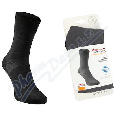 Avicenum DiaFit Classic ponožky —černé, velikost 44-47