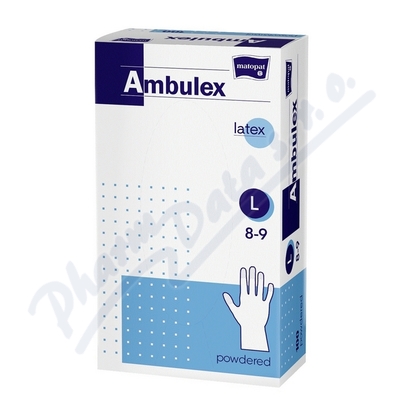 Ambulex rukavice latexové jemně pudrované—velikost L, 100 ks