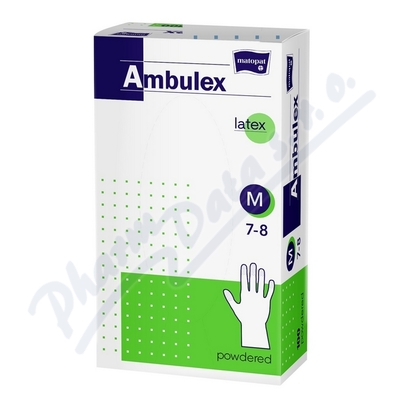 Ambulex rukavice latexové jemně pudrované M 100 ks