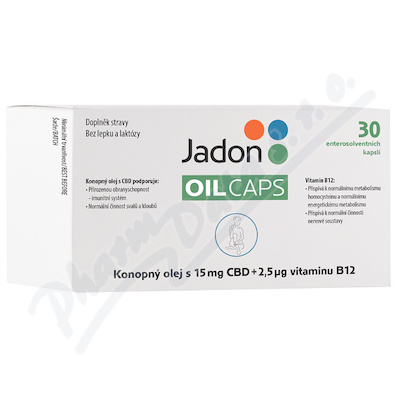 Jadon oil caps Konopný olej s 15mg CBD+B12 —30 kapslí