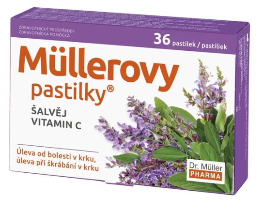 Müllerovy pastilky se šalvějí—36 ks