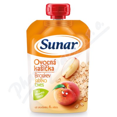 Sunar Ovocná kašička - broskev, jablko a ovesné vl—120g 