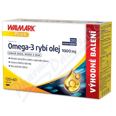 Walmark Plus Omega-3 rybí olej 1000mg—120+60 tobolek