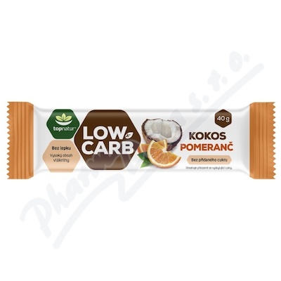 Topnatur Low Carb tyčinka kokos&pomeranč—40g