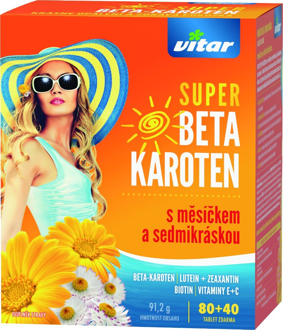 Revital Super Beta Karoten—s měsíčkem a sedmikráskou, 80+40 tablet