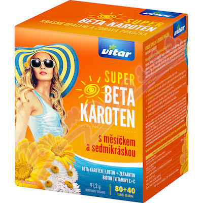 Revital Super Beta Karoten—s měsíčkem a sedmikráskou, 80+40 tablet