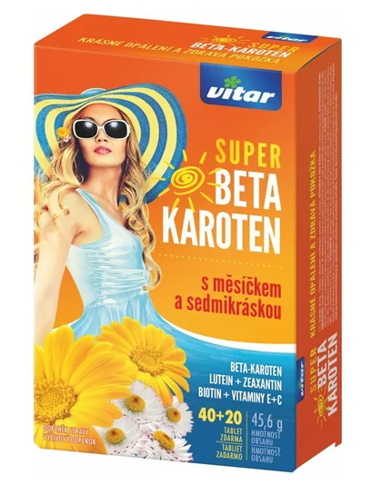 Revital Super Beta Karoten—s měsíčkem a sedmikráskou, 40+20 tablet