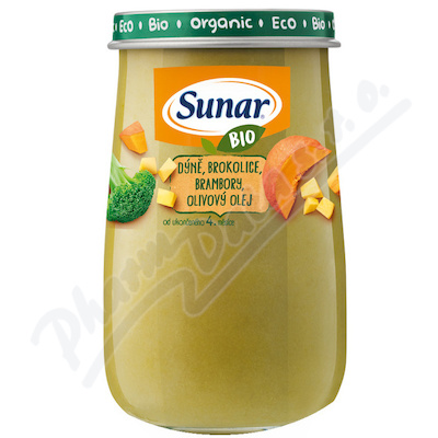 Sunar BIO příkrm Dýně, brambory a olivový olej—190g