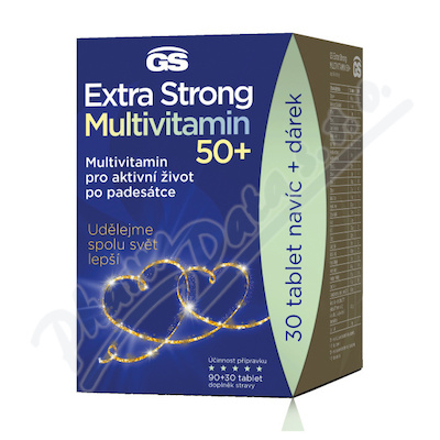 GS Extra Strong Multivitamin věk 50+—120 tablet + dárek