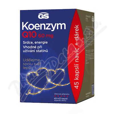 GS Koenzym Q10 60mg —45 + 45 kapslí DÁREK