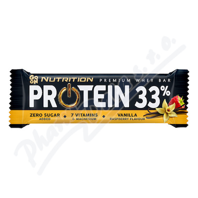GO ON Proteinová tyčinka 33% vanilka-malina—50g