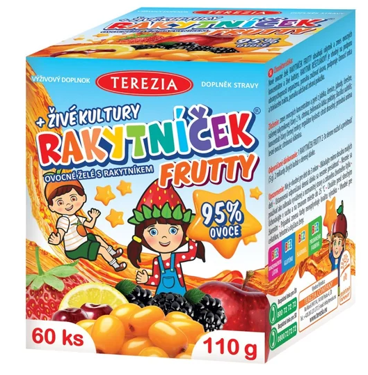 Rakytníček FRUTTY ovocné želé + živé kultury—60 ks