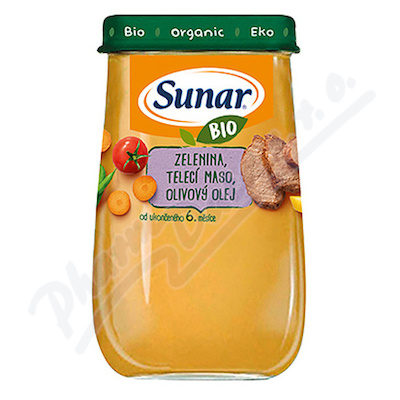 Sunar BIO příkrm Zelenina a telecí maso—190g