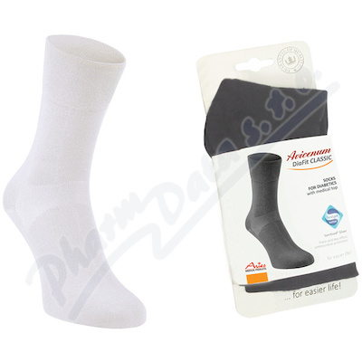 Avicenum DiaFit Classic ponožky 36-39 bílé—