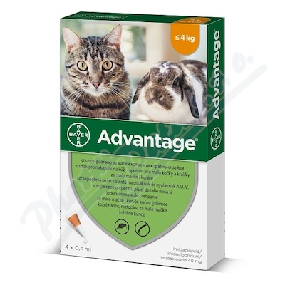 Advantage Malé Kočky 40 mg + králíci Spot-on—4x0,4ml