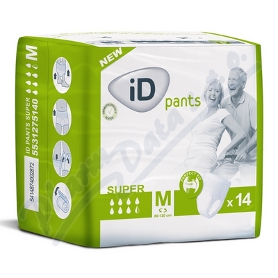 Absorpční kalhotky iD Pants Medium-Super—boky 80-120cm, savost 1890ml,prodyšné, 14ks