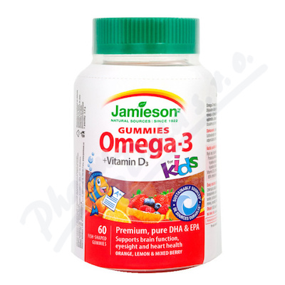 JAMIESON Omega-3 Kids Gummies —želatinové pastilky, 60ks