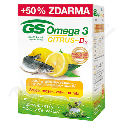 GS Omega 3 Citrus+D3 —60 + 30 kapslí