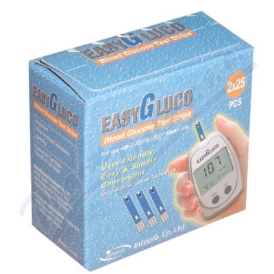EasyGluco Testovací proužky pro glukometr—50 ks