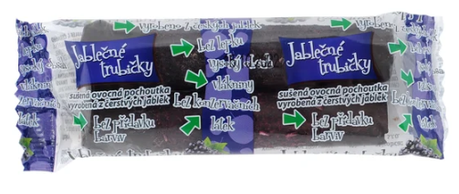Jablečné trubičky s čokoládou a černým rybízem—24 g