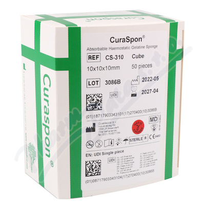 CuraSpon Cube CS-310 —10x10x10mm, 50ks