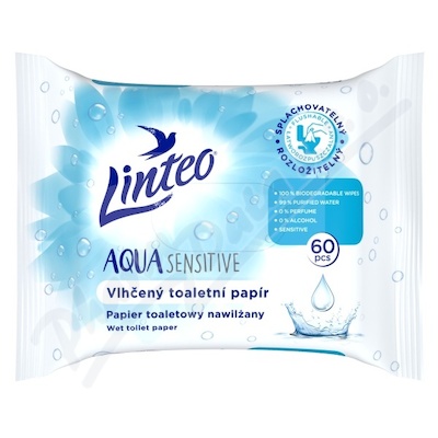 Vlhčený toaletní papír LINTEO Aqua Sensitive —60ks