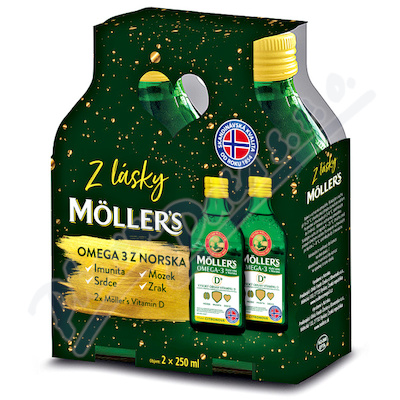 Mollers Omega 3 D+ dárkové balení—2x250ml