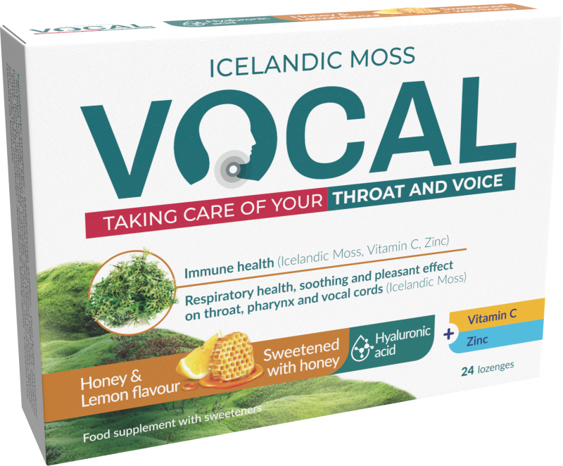 Vocal HA Pastilky s příchutí medu a citronu—24 ks