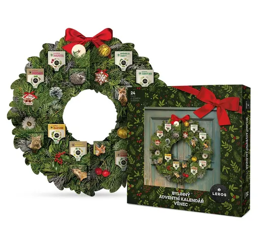 LEROS bylinný adventní kalendář věnec —24 sáčků