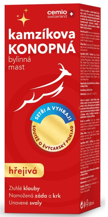 Cemio Kamzíkova konopná mast hřejivá —200ml - dárek